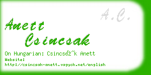 anett csincsak business card